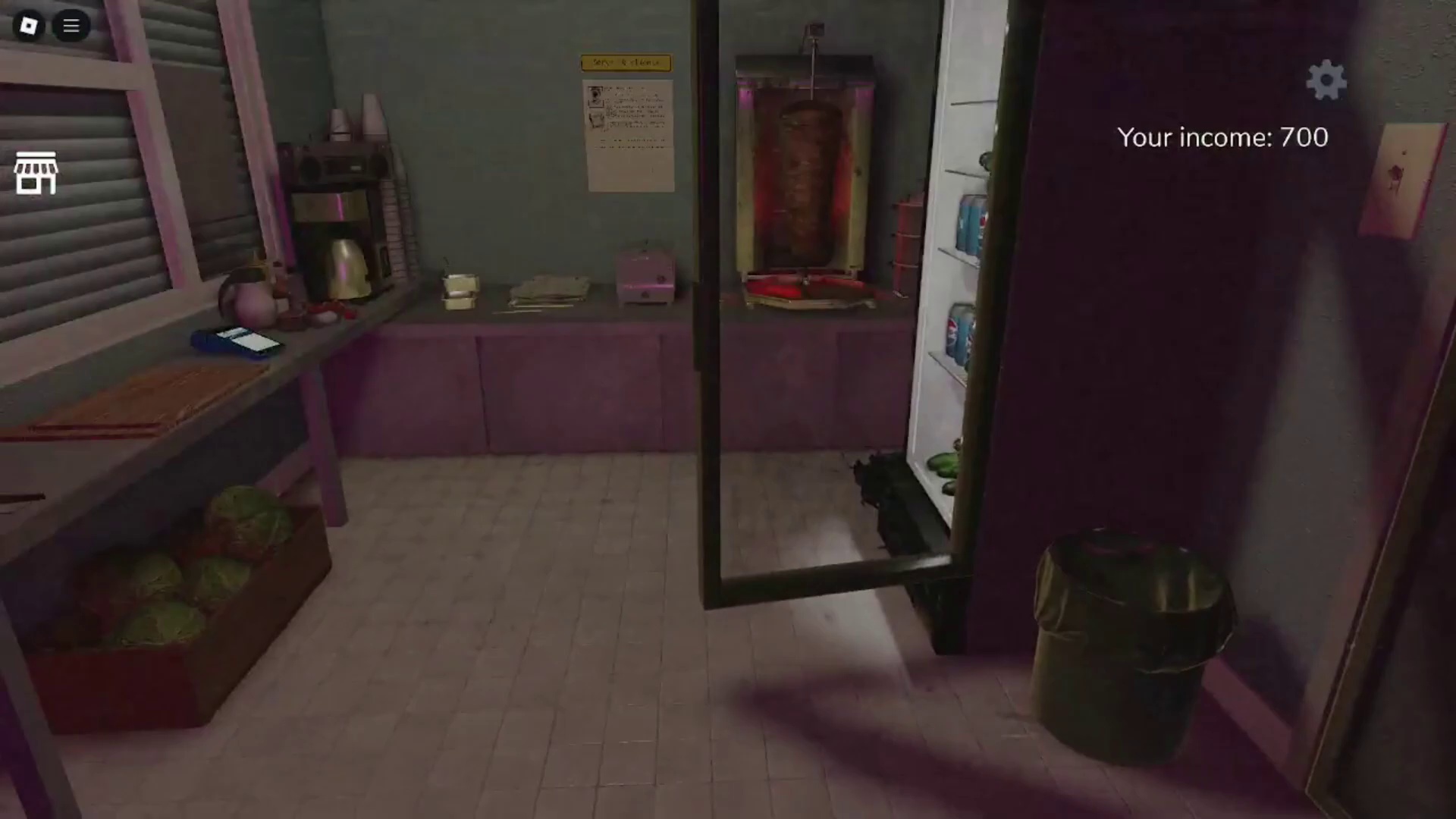 Pulsing meat and faceless customer scene